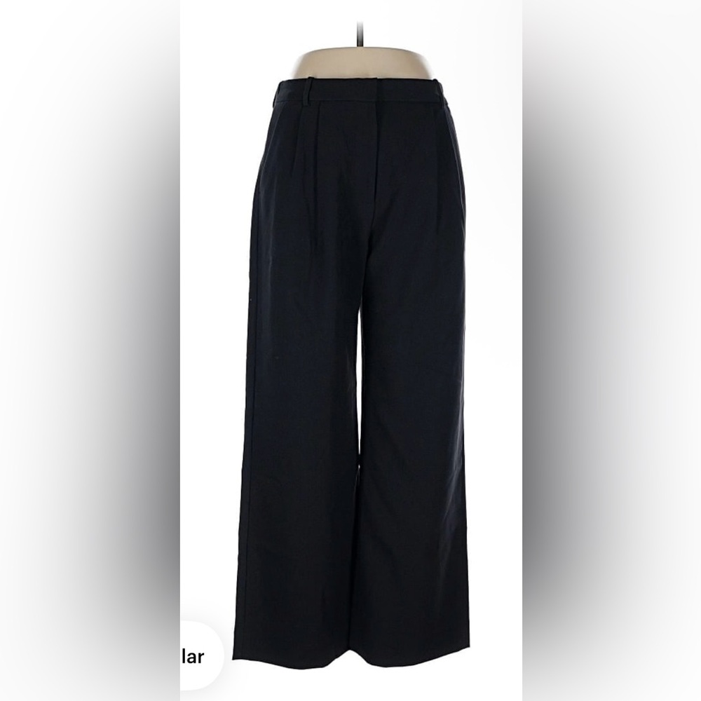 Abercrombie & Fitch Black Wide-Leg Dress Pants